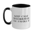 thumbnail image 1 of Keep Calm Grandmother Can Handle It Two Tone 11oz Mug, Grandmother Present From Granddaughter, Inappropriate Cup For Grandmom, 1 of 2