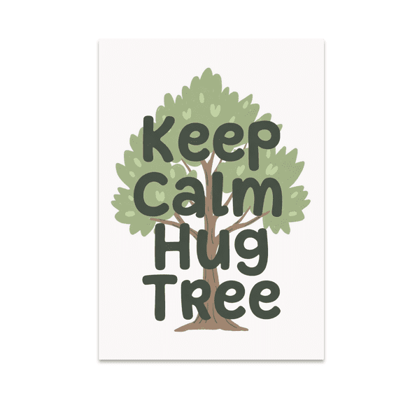 Keep Calm Hug Tree Nature Decor - Nature Lovers - 13x19 Poster Print