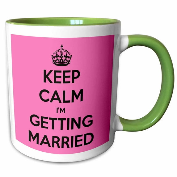 3drose, Keep Calm I’m Getting Married, 11oz Two-tone Green Mug