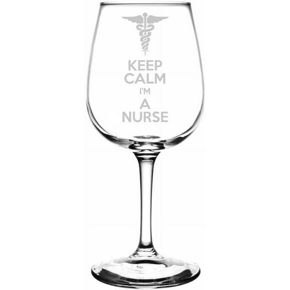 Keep Calm I'm A Nurse Laser Etched Wine Taster Glass