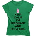 thumbnail image 1 of Keep Calm I'm Pregnant And It's A Girl Funny Maternity Pregnancy Women's T-Shirt, 1 of 4