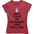 thumbnail image 1 of Keep Calm I'm Pregnant And It's A Girl Funny Maternity Pregnancy Women's T-Shirt, 1 of 4