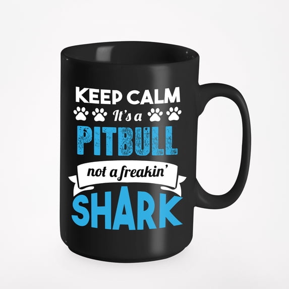 Keep Calm, It's a Pitbull Funny, Black 15oz Ceramic Mug