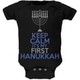 thumbnail image 1 of Keep Calm It's my First Hanukkah Black Baby One Piece - 12-18 months, 1 of 1