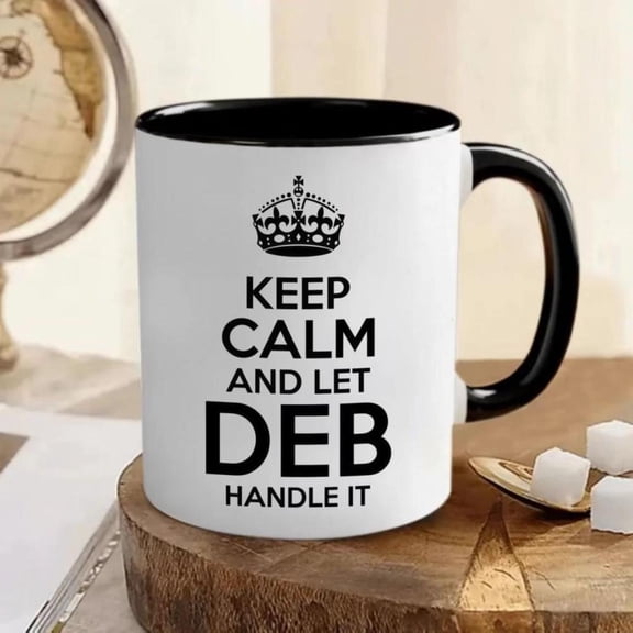 Keep Calm and Let Deb Handle It Mug 11oz White Coffee Cup with Black Coding Slogan Insulated Dishwasher Tea Cup IT Professionals Programmers Deb Fans Reusable Tech Enthusiasts