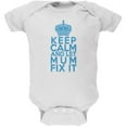 thumbnail image 1 of Keep Calm Let Mum Mom Fix It Soft Baby One Piece White 9-12 M, 1 of 1
