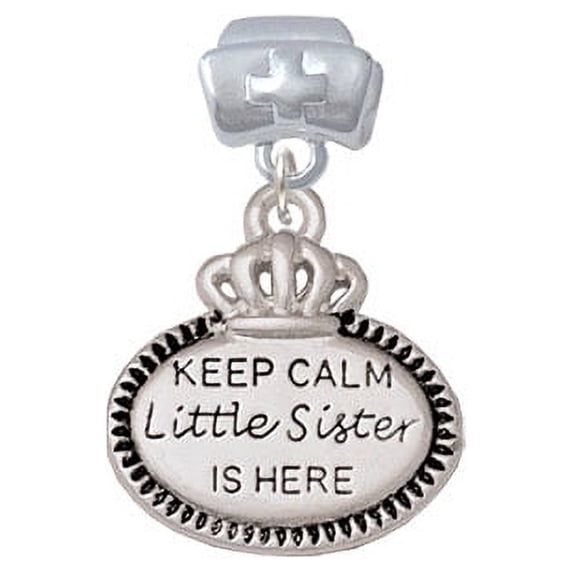 Keep Calm Little Sister is Here - Nurse Hat Charm Bead