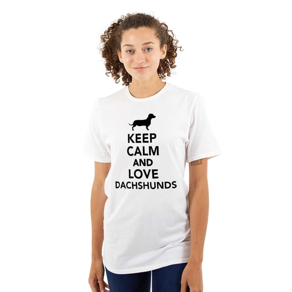 Keep Calm Love Dachshunds Dog Joke Men's Graphic T Shirt Tees Brisco Brands M