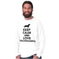 thumbnail image 1 of Keep Calm Love Dachshunds Dog Joke Plus Size Long Sleeve Graphic Tee Shirt Brisco Brands 3X, 1 of 5