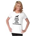 thumbnail image 1 of Keep Calm Love Dachshunds Dog Joke Womens Slim Fit Graphic Tee Brisco Brands S, 1 of 5