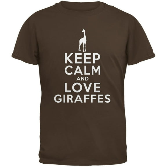 Keep Calm & Love Giraffes Brown Youth T-Shirt - Small(6/8)