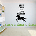 thumbnail image 1 of Keep Calm And Love Horses - Horse Quote Stallion Silhouette Stallion Mare Portrait Silhouette Vinyl Wall Art Sticker Decal Home Kids Room Boys Room Décoration Design Décor Decal Size (24x40 inch), 1 of 3