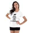 thumbnail image 1 of Keep Calm Love St Bernards Dog Joke Womens Fitted Plus Size Graphic Tee Brisco Brands 2X, 1 of 5