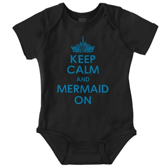Keep Calm Mermaid On Beach Day Cute Bodysuit Jumper Girls Infant Baby Brisco Brands 12M