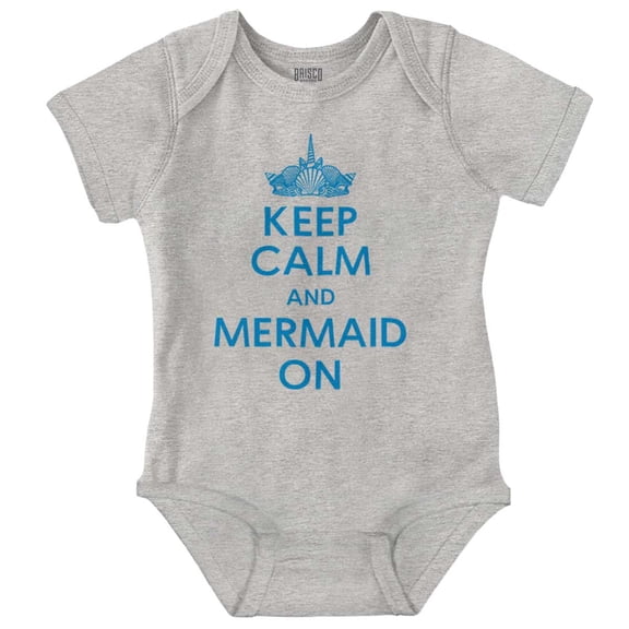 Keep Calm Mermaid On Beach Day Cute Bodysuit Jumper Girls Infant Baby Brisco Brands 6M