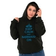 thumbnail image 1 of Keep Calm Mermaid On Beach Day Cute Women Plus Size Graphic Pullover Hoodie Brisco Brands 3X, 1 of 4