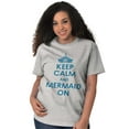 thumbnail image 1 of Keep Calm Mermaid On Beach Day Cute Women's Graphic T Shirt Tees Brisco Brands X, 1 of 5