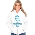 thumbnail image 1 of Keep Calm Mermaid On Beach Day Cute Zip Hoodie Sweatshirt Women Brisco Brands X, 1 of 6