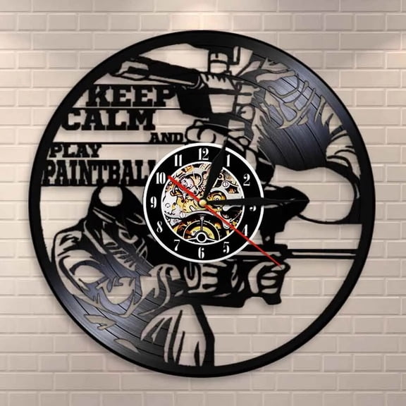 Keep Calm Motivational Quote Wall Decor Wall Clock Vinyl Record Wall Clock Team Play Sports Gift