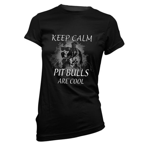Keep Calm Pit Bulls Are Cool Women's Slim Fitted T-Shirt Tee Pit Bull mom