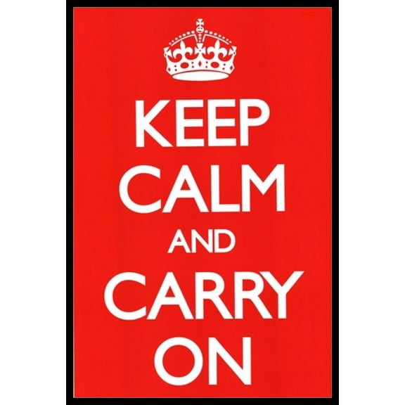 Keep Calm (RED) Laminated & Framed Poster (24 x 36)