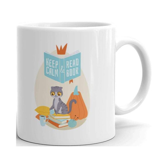 Keep Calm & Read Book Funny Coffee Tea Ceramic Mug Office Work Cup Gift 11 oz