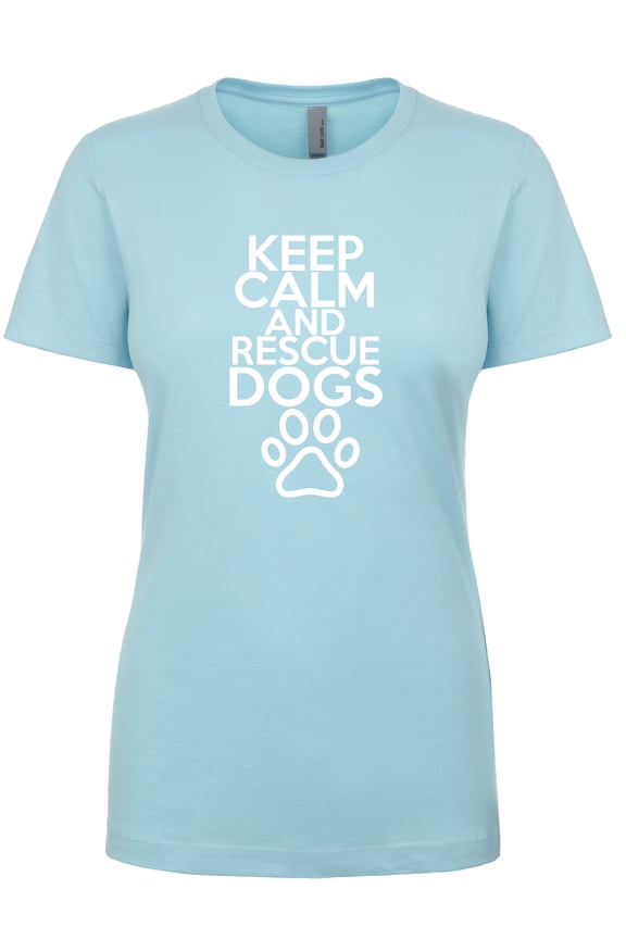 Keep Calm Rescue Dogs Ladies Slim Fit Short Sleeve T-Shirt-Cancun-Small