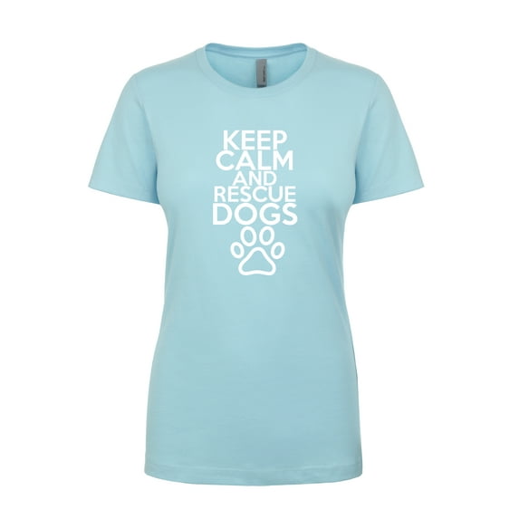 Keep Calm Rescue Dogs Ladies Slim Fit Short Sleeve T-Shirt-Cancun-XL