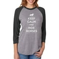 thumbnail image 1 of Keep Calm Ride Horses - Horse Riding 3/4 Women Sleeve Baseball Jersey Shirt XX-Large black/gray, 1 of 4