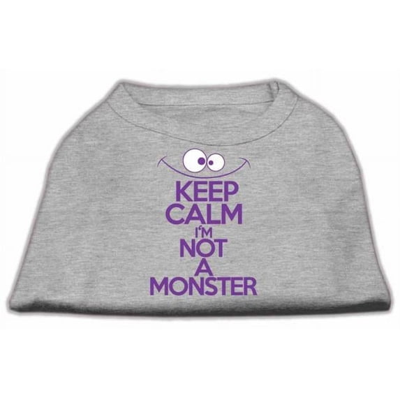 Keep Calm Screen Print Dog Shirt - Grey, Extra Large