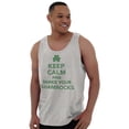thumbnail image 1 of Keep Calm Shake Shamrocks St Paddys Plus Size Graphic Tank Top Brisco Brands 3X, 1 of 3