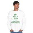 thumbnail image 1 of Keep Calm Shake Shamrocks St Paddys Unisex Plus Fleece Graphic Sweatshirt Brisco Brands 3X, 1 of 3
