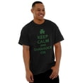 thumbnail image 1 of Keep Calm Shamrock On St Patrick's Men's Graphic T Shirt Tees Brisco Brands S, 1 of 5