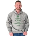 thumbnail image 1 of Keep Calm Shamrock On St Patrick's Unisex Plus Fleece Graphic Hoodie Brisco Brands 4X, 1 of 3