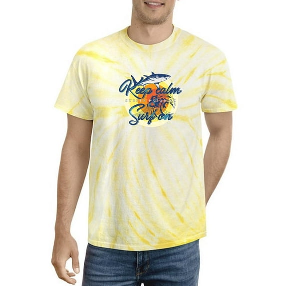 Keep Calm Surf On Shark Art Tie Dye Cyclone Men -Image by Shutterstock, Male XX-Large