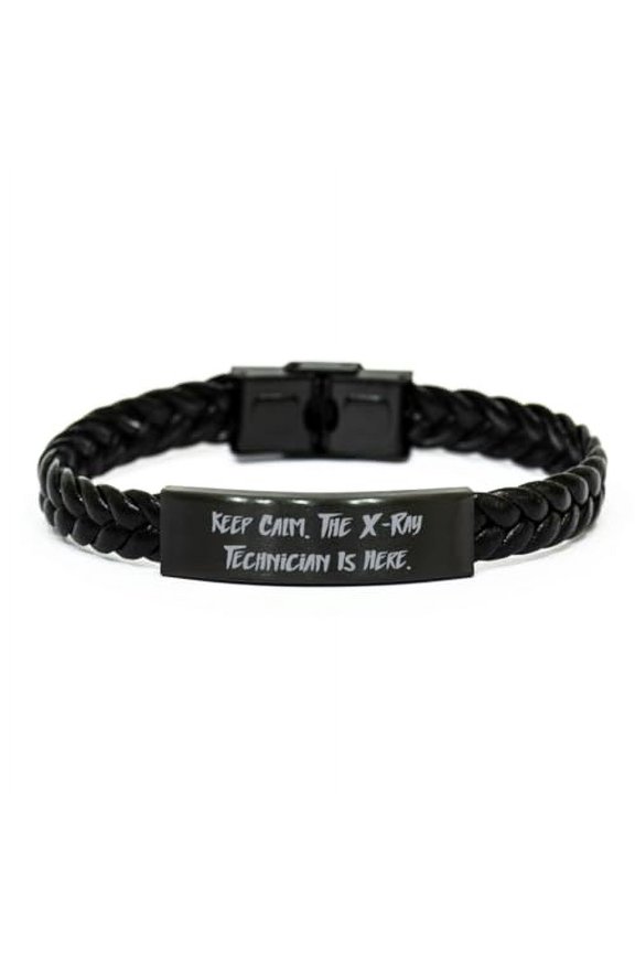 Keep Calm. The X-Ray. Braided Leather Bracelet, X-ray technician Present From Team Leader, Surprise Engraved Bracelet For Friends, X ray technician gifts, Unique x ray technician gifts, Personalized x