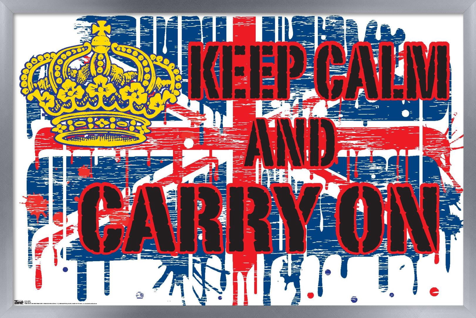 Keep Calm Wall Poster, 14.725" x 22.375", Framed