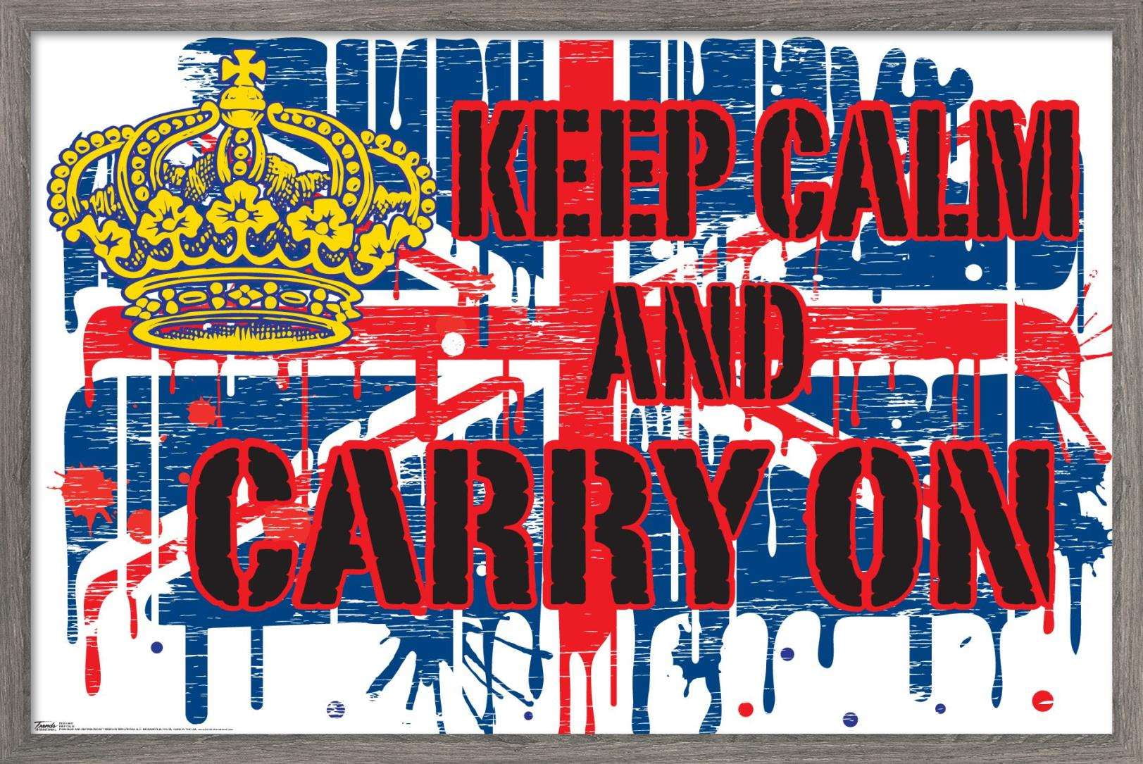 Keep Calm Wall Poster, 22.375" x 34", Framed
