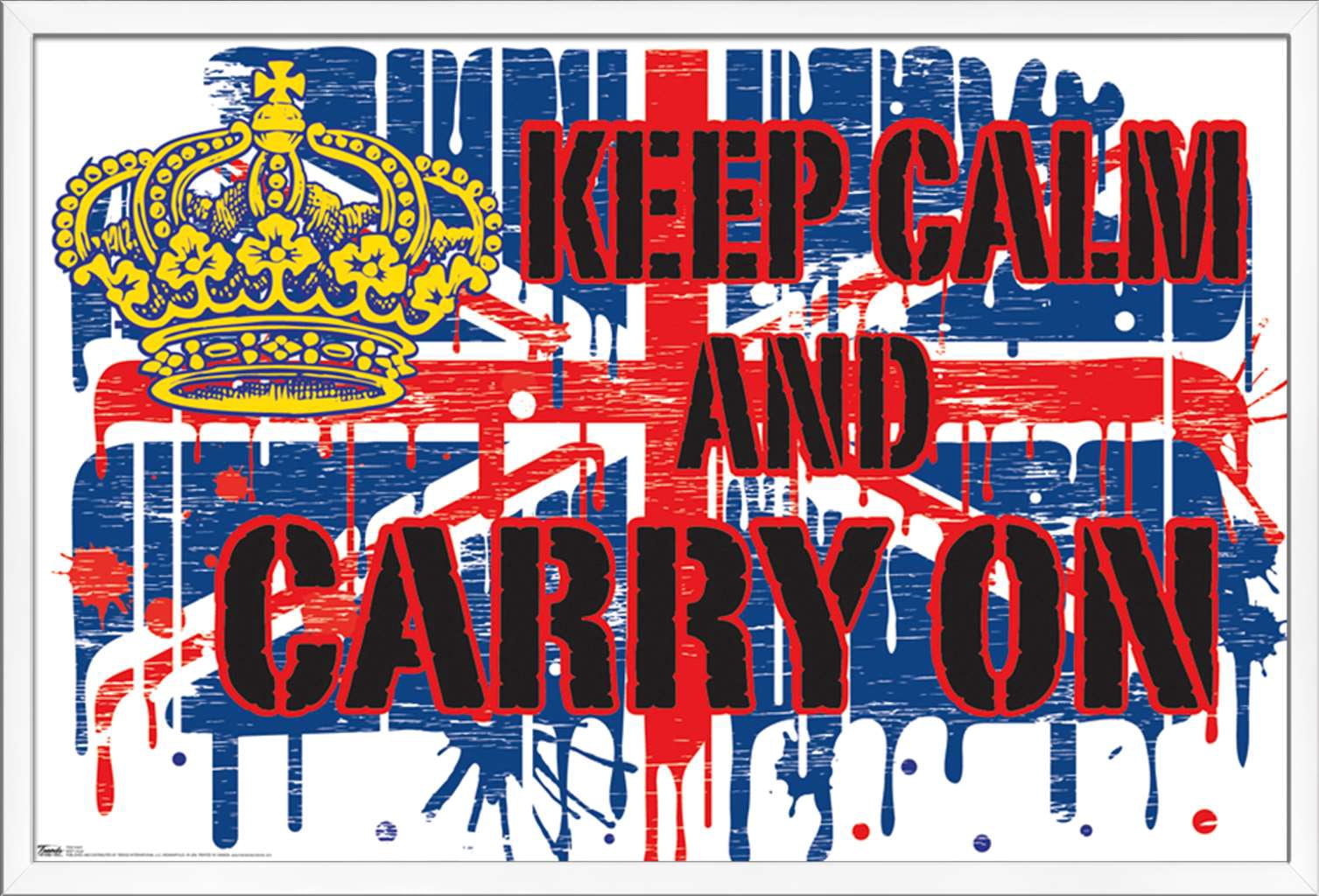 Keep Calm Wall Poster, 22.375" x 34", Framed