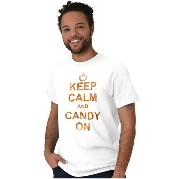 Keep Calm and Candy On Halloween Men's Graphic T Shirt Tees Brisco Brands L