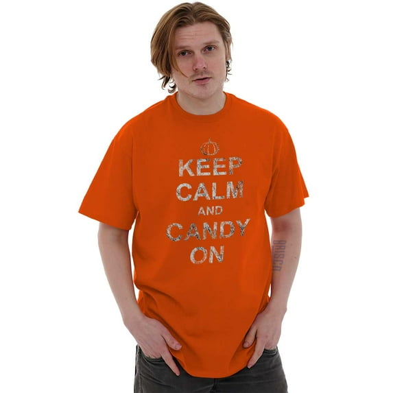Keep Calm and Candy On Halloween Men's Graphic T Shirt Tees Brisco Brands S