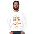 thumbnail image 1 of Keep Calm and Candy On Halloween Unisex Plus Fleece Graphic Sweatshirt Brisco Brands 3X, 1 of 5