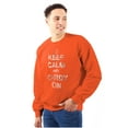 thumbnail image 1 of Keep Calm and Candy On Halloween Unisex Plus Fleece Graphic Sweatshirt Brisco Brands 5X, 1 of 5