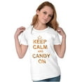 thumbnail image 1 of Keep Calm and Candy On Halloween Womens Slim Fit Graphic Tee Brisco Brands M, 1 of 5