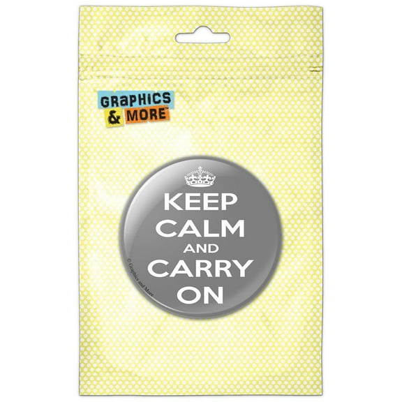 Keep Calm and Carry On Gray Refrigerator Button Magnet