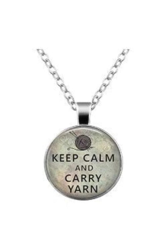 Keep Calm and Carry Yarn Necklace