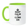 thumbnail image 1 of 3dRose, Keep Calm and Climb on - carry on climbing - gift for rock climbers - black fun funny humor humorous, 15oz Two-Tone Green Mug, 1 of 3
