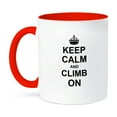 thumbnail image 1 of 3dRose, Keep Calm and Climb on - carry on climbing - gift for rock climbers - black fun funny humor humorous, 15oz Two-Tone Red Mug, 1 of 3
