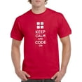 thumbnail image 1 of Keep Calm and Code On CODE Men Red T-Shirt, Male x-Large, 1 of 4