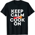 thumbnail image 1 of Keep Calm and Cook On Funny Professional Chef Cooking Womens T-Shirt Black L, 1 of 5